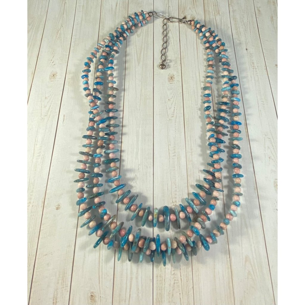 Jay King Dtr 925 Pink Opal Neon Apatite Beaded Necklace Signed